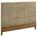 Zyla Woven Rattan Eastern King Panel Headboard Kubu Grey