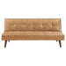 Jenson Upholstered Tufted Convertible Sofa Bed Saddle Brown