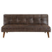 Jenson Upholstered Tufted Convertible Sofa Bed Dark Coffee