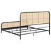 Lanewood Open Cane Webbing Metal Eastern King Bed Black