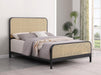 Lanewood Open Cane Webbing Metal Queen Bed Black