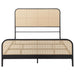 Lanewood Open Cane Webbing Metal Queen Bed Black
