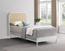 Amherst Radio Weave Rattan Metal Twin Bed White
