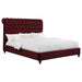 Devon 57-inch Upholstered Eastern King Panel Bed Wine Red