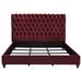 Devon 57-inch Upholstered California King Panel Bed Wine Red
