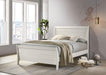 Selena Wood Full Panel Bed Cream White