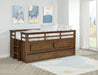 Carlsbad Wood Twin Captains Bed With Trundle Medium Brown