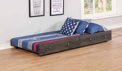 Wrangle Hill Wood Trundle with Bunkie Mattress Gun Smoke