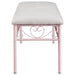 Massi Fabric Upholstered Bench White and Powder Pink