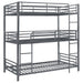 Maynard Metal Twin Triple Bunk Bed Gunmetal