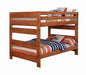 Wrangle Hill Wood Full Over Full Bunk Bed Amber Wash