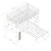 Fisher Twin Over Twin Workstation Loft Bed Set Gunmetal