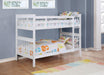 Chapman Wood Twin Over Twin Bunk Bed with Mattress White