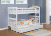 Chapman Wood Twin Over Twin Bunk Bed with Mattress White