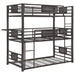 Rogen Metal Twin Triple Bunk Bed Dark Bronze