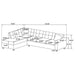 Stonenesse Upholstered Sectional Chaise Sofa Grey