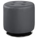 Bowman Round Upholstered Tufted Swivel Ottoman Grey