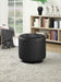 Bowman Round Upholstered Tufted Swivel Ottoman Black