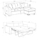 Storey Upholstered Sleeper Sectional Chaise Sofa Camel