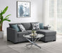 Storey Upholstered Sleeper Sectional Chaise Sofa Grey