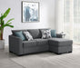 Storey Upholstered Sleeper Sectional Chaise Sofa Grey