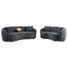 Brookside Velvet Upholstered Curved Sofa Dark Grey