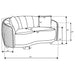 Brookside Velvet Upholstered Curved Loveseat Dark Grey