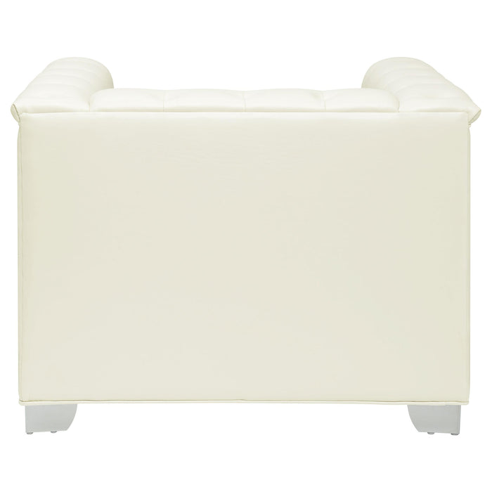 Chaviano 3-piece Upholstered Track Arm Sofa Set Pearl White