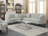 Avonlea 2-piece Upholstered Sloped Arm Sofa Set Grey Fabric
