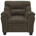 Clementine 3-piece Upholstered Padded Arm Sofa Set Brown