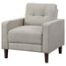 Bowen Upholstered Track Arm Tufted Accent Chair Beige