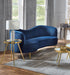 Sophia Upholstered Channel Tufted Loveseat Blue