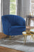 Sophia Upholstered Channel Tufted Barrel Accent Chair Blue