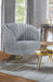 Sophia Upholstered Channel Tufted Barrel Accent Chair Grey