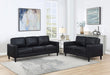 Ruth 2-piece Upholstered Track Arm Sofa Set Black