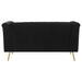Holly Upholstered Tuxedo Arm Tufted Loveseat Black
