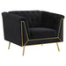 Holly Upholstered Tuxedo Arm Tufted Accent Chair Black