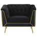 Holly Upholstered Tuxedo Arm Tufted Accent Chair Black