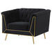 Holly Upholstered Tuxedo Arm Tufted Accent Chair Black