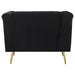 Holly Upholstered Tuxedo Arm Tufted Accent Chair Black