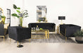 Holly Upholstered Tuxedo Arm Tufted Accent Chair Black