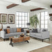 Apperson 2-piece Upholstered Track Arm Sofa Set Light Grey