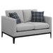 Apperson 3-piece Upholstered Track Arm Sofa Set Light Grey