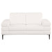 Jessel Chenille Upholstered Track Arm Loveseat Ivory