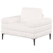 Jessel Chenille Upholstered Track Arm Chair Ivory