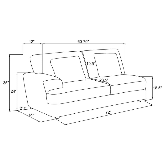 Emberson Upholstered LAF Loveseat Ivory