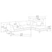 Persia Upholstered Track Arm Sectional Sofa Grey