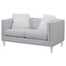 Glacier Upholstered Tuxedo Arm Tufted Loveseat Light Grey