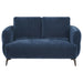 Lively Chenille Upholstered Modern Track Arm Loveseat Blue