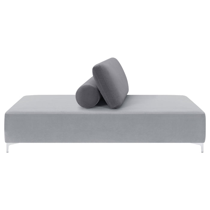 Giovanni Upholstered Accent Chaise Lounger Grey